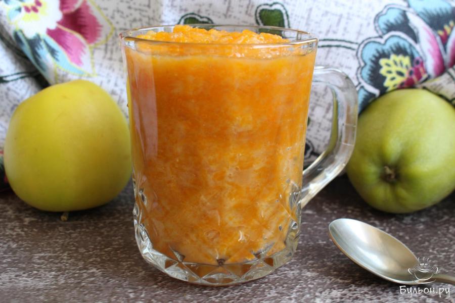 Мусс из тыквы и яблок с натуральным йогуртом