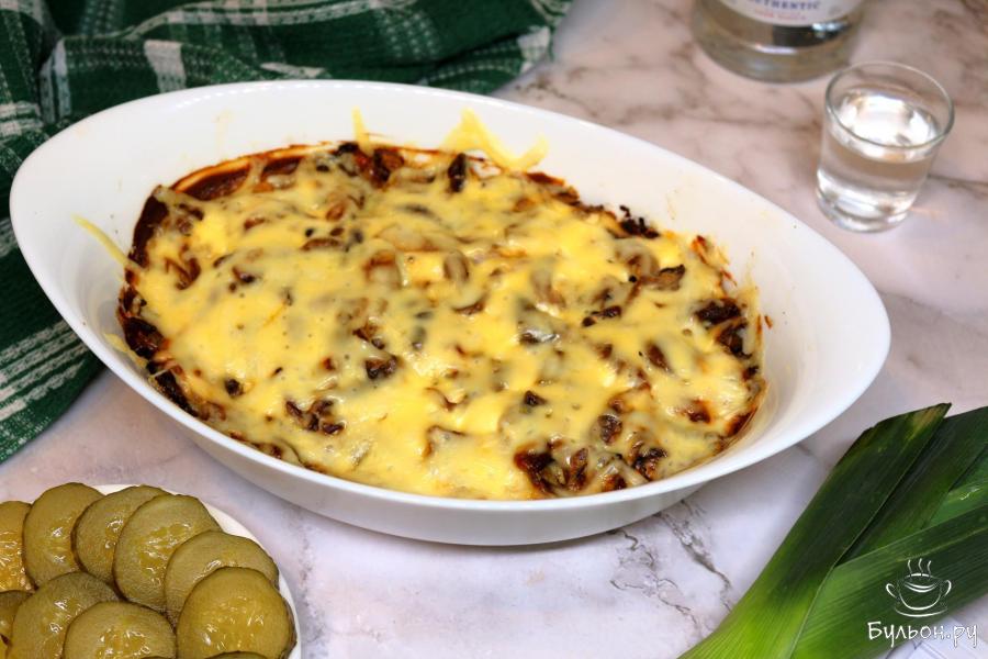 Вешенки с картошкой под сыром в духовке