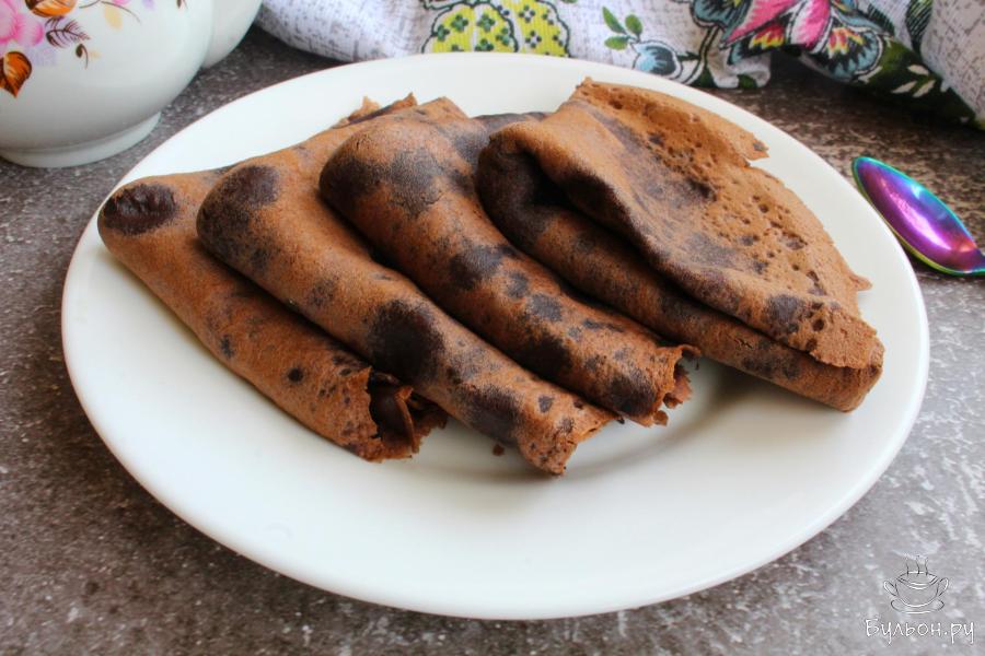 Шоколадные блинчики на молоке и воде