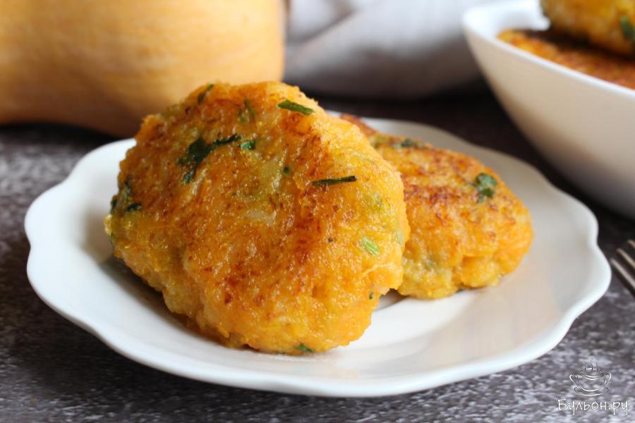 Тыквенные котлеты с картошкой и луком