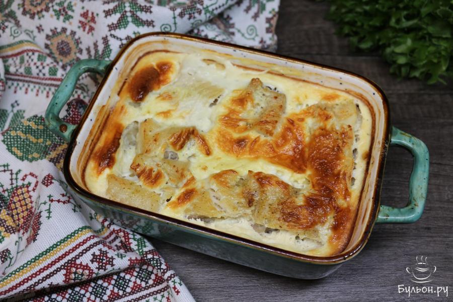 Минтай в яичной заливке