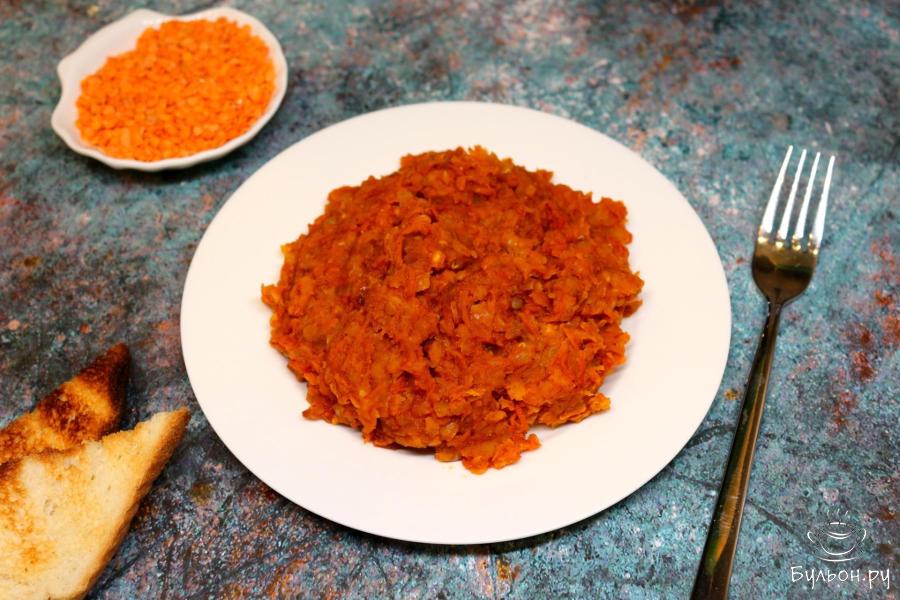 Красная чечевица с овощами