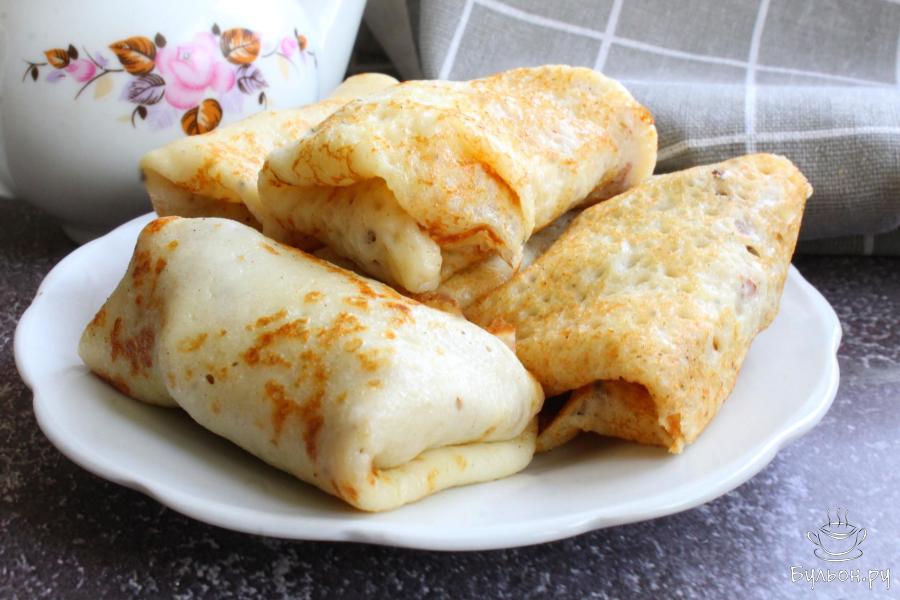 Тонкие фаршированные блинчики с мясным фаршем