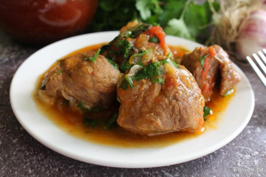 Чахохбили из свинины на сковороде