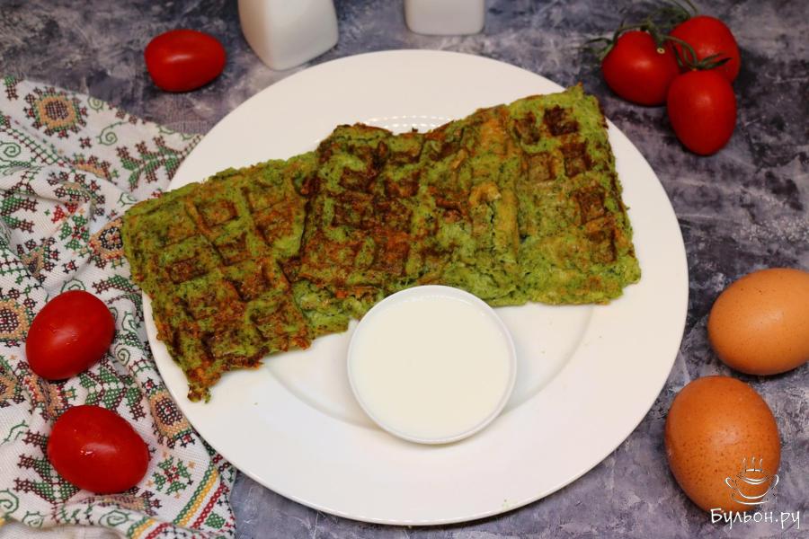 Венские вафли из брокколи и сыра