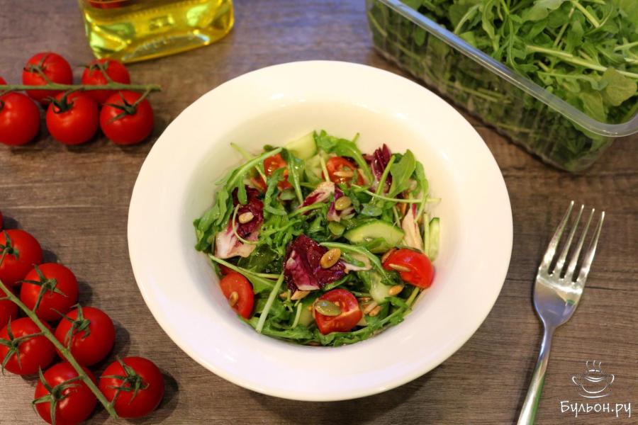 Овощной салат с семенами