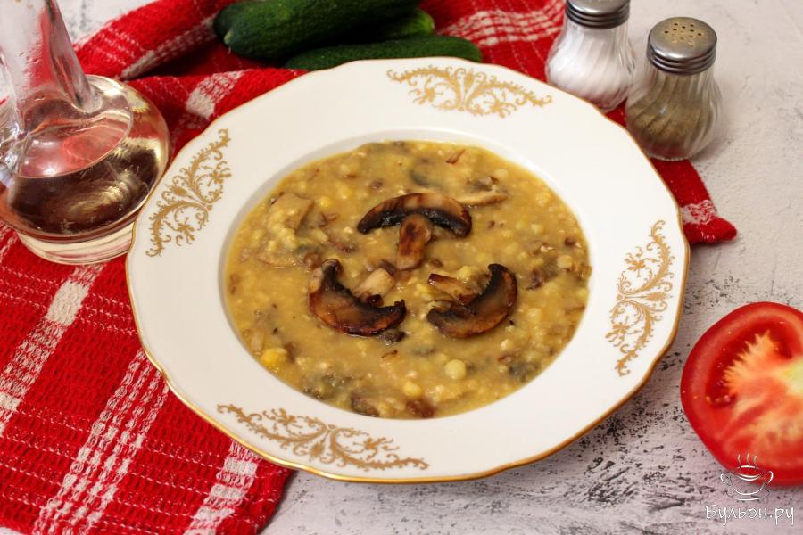 Гороховая каша с грибами