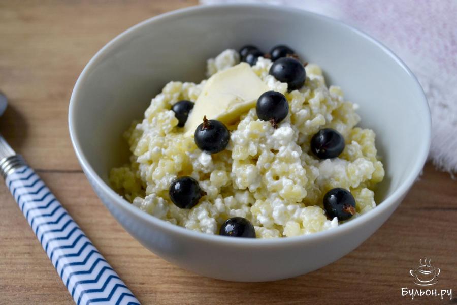 Ленивые вареники с макаронами и творогом