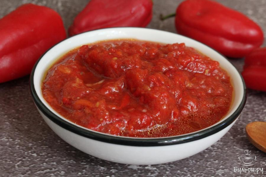 Паштет из печеных красных перцев и помидоров