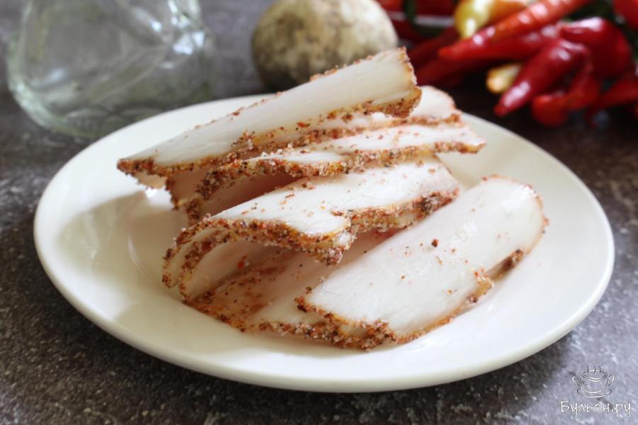 Быстрое вареное соленое сало