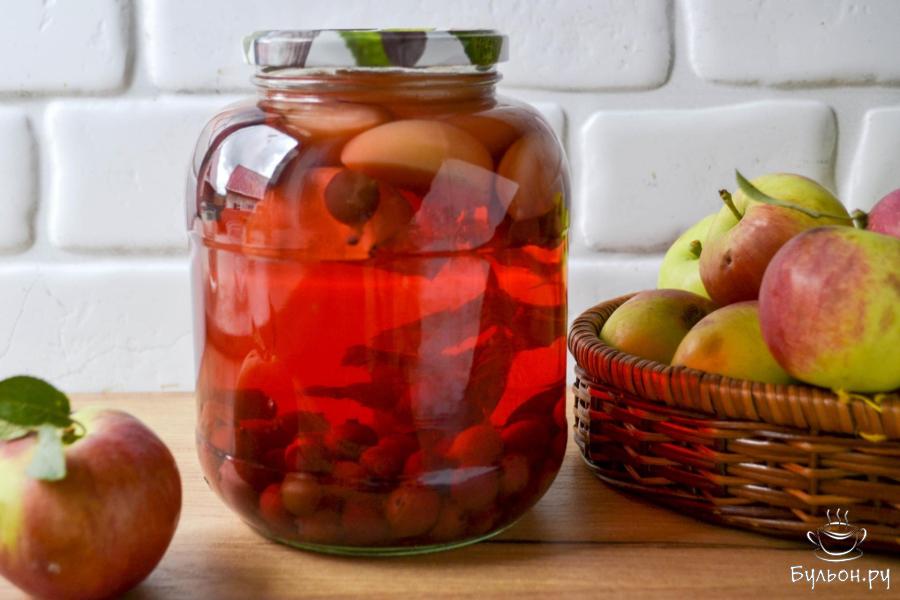 Компот из крыжовника, яблок и мяты на зиму без стерилизации