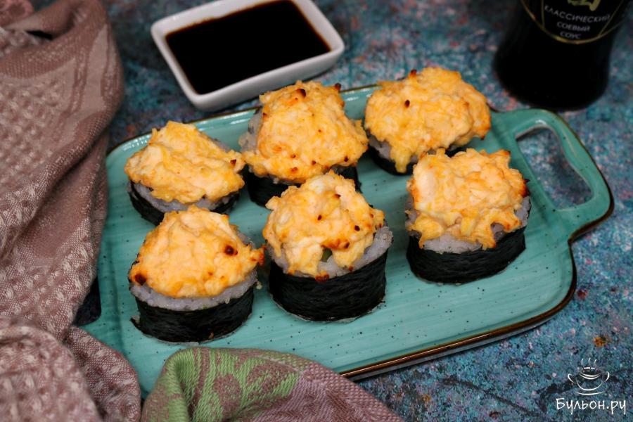 Запеченные роллы с кетой с острой шапочкой