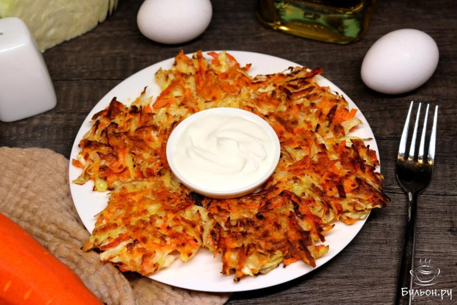 Оладьи из капусты и моркови