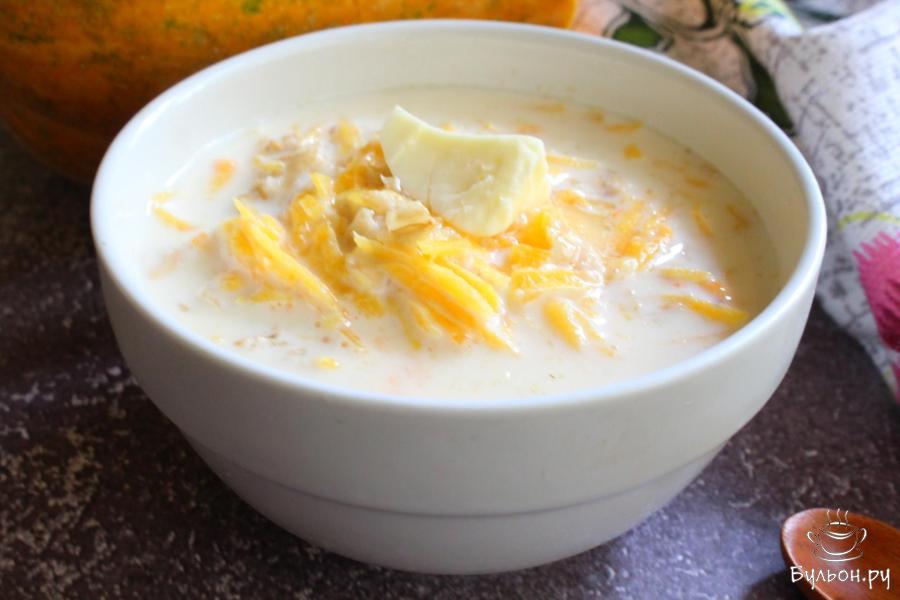 Молочная овсяная каша с тыквой