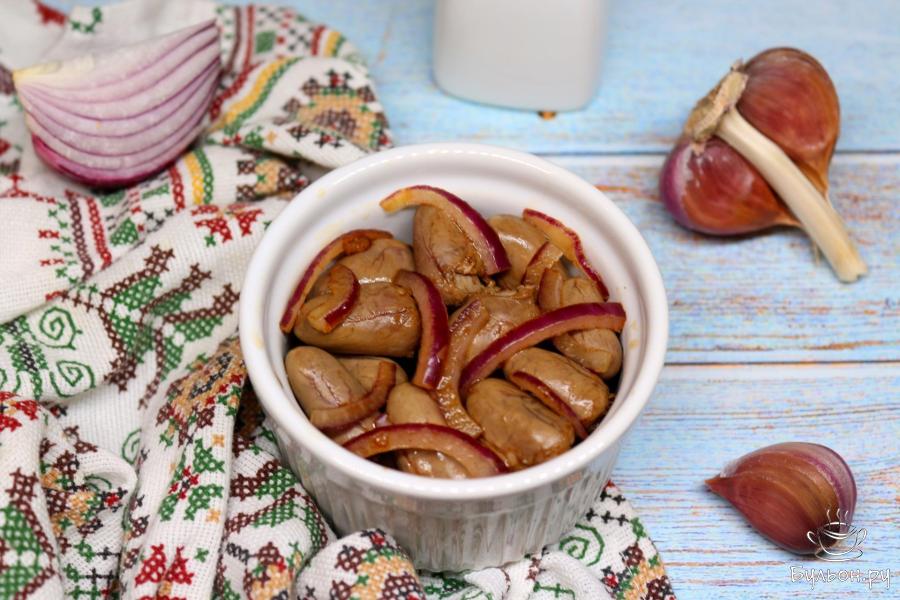 Маринованные куриные сердечки