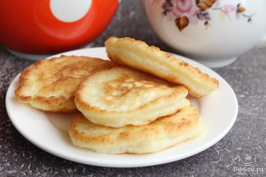 Сладкие ванильные оладьи с творогом