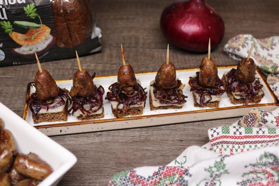 Канапе с куриными сердечками