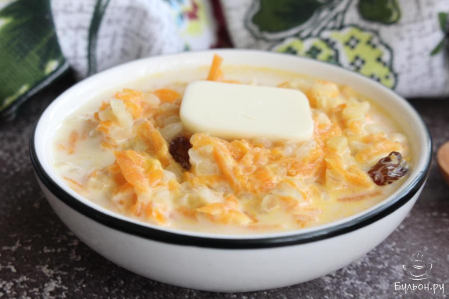 Тыквенная каша с булгуром и изюмом